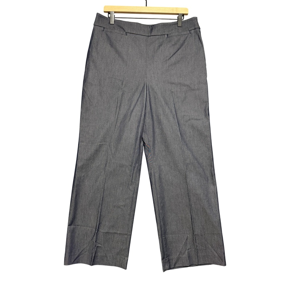 Talbots Dress Pants Women 12 Blue Wide Leg High Rise‎ Professional Office Career